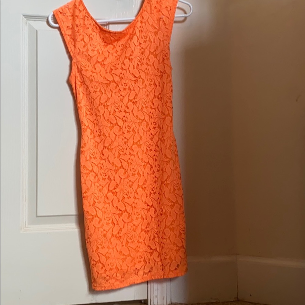 Orange Everly lace dress
